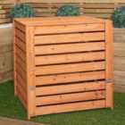 Samuel Alexander 74 X 71Cm Large Wooden Garden Waste Compost Bin With Removable Lid & Bottom Door