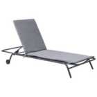 Beliani Sun Lounger Volterra Metal Grey