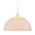 Happy Homewares Modern Opal White Snowflake 30cm Domed Glass Pendant Ceiling Shade