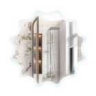 Costway 60 X 60 Cm LED Waved Edge Round Wall Mirror With 3-color Lights-silver