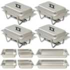 vidaXL 4 Piece Chafing Dish Set Stainless Steel