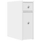 vidaXL Narrow Bathroom Cupboard with Wheels White Engineered Wood