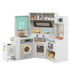 Costway Light Grey Corner Kitchen Playset Trash