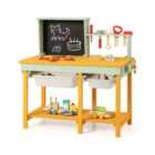 Costway Kids Wooden Toy Workbench Blackboard