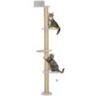 Wall Mounted Cat Shelves with 4 Climbing Platforms for Indoor, Light Grey