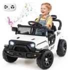 Costway 12V Kids Ride on Truck Car with Remote Control for Kid Over 3 Years Old-White