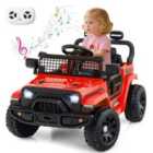 Costway 12V Kids Ride on Truck Car with Remote Control for Kid Over 3 Years Old-Red