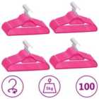 vidaXL 100 Piece Clothes Hanger Set Anti-slip Pink Velvet