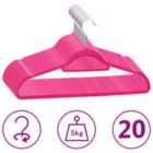vidaXL 20 Piece Clothes Hanger Set Anti-slip Pink Velvet
