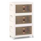 Costway Stackable Storage Bins with Lockable Wheels-34 Gal-3-Tier