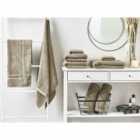 Beliani Set of 9 Towels MITIARO Terry Cotton Olive Green