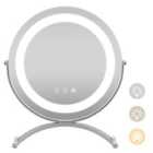 Costway 30 Cm LED Lighted Round Makeup Vanity Mirror With Smart Touch Control-white