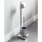 Beliani Toilet Roll and Brush Holder ULAPES Metal Silver