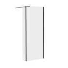 Heizmann 900x1950mm Wetroom Shower Screen & 215x1950mm Return Panel Black