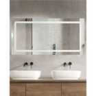 Beliani LED Bathroom Mirror BENOUVILLE 120 cm 60 cm Silver