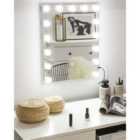 Beliani LED Bathroom Mirror LUCENAY 40 cm 50 cm Silver