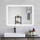 AICA Bathrooms 800x600mm Bathroom LED Illuminated Mirror With Demister Pad Anti-Fog[IP44 Rated] Backlit Wall Mounted,Touch Sensor Switch,Rectangular