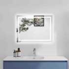 AICA Bathrooms 700x500mm Bathroom Mirror Dimmable LED With Anti-Fog[IP44 Rated] Illuminated Backlit Wall Mounted Vanity Mirror,Touch Sensor Switch,Rectangular