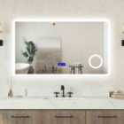 AICA 1400x800mm Backlit Illuminated Bathroom LED Mirror With Demister Pad, Wall Mounted LED Touch Sensor Bathroom Vanity Mirror With 3x Magnifier And Clock [Horizontal]