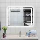 AICA Bathrooms 700x500mm Rectangular Dimmable LED Mirror With Heating Pad Anti-Fog, Illuminated Backlit Wall Mounted Vanity Mirror, Memory Function, IP44 Rated Waterproof, Touch Sensor Switch