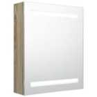 vidaXL LED Bathroom Mirror Cabinet Oak 50x14x60 cm