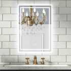 AICA Bathrooms 700x500mm Bathroom Illuminated LED Mirror With Demister Pad [IP44 Rated] Rectangular Backlit Wall Mounted,Touch Sensor Switch