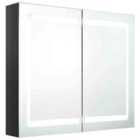 Vidaxl LED Bathroom Mirror Cabinet Shining Black 80X12X68 Cm