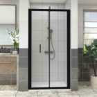 Heizmann Black Bi-Fold Shower Enclosure Door 1000mm with 1000x900mm SMC Shower Tray White
