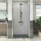 Heizmann Chrome Hinged Shower Door 1000mm with 1000x1000mm SMC Shower Tray Anthracite