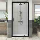 Heizmann Black Pivot Door Shower Enclosure 900mm with 1000x900mm SMC Shower Tray White