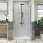 Heizmann Chrome Hinged Shower Enclosure Door 900mm with 1000x900mm SMC Shower Tray White