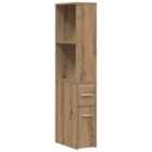 vidaXL Narrow Bathroom Cupboard with Wheels Artisian Oak Engineered Wood