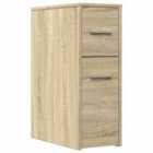 vidaXL Narrow Bathroom Cupboard with Wheels Sonoma Oak Engineered Wood