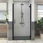 Heizmann Black Hinged Shower Door 1000mm with 1000x1000mm SMC Shower Tray Anthracite