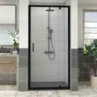 Heizmann Black Pivot Shower Door 1000mm with 1000x1000mm SMC Shower Tray Anthracite