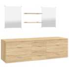 vidaXL 5 Piece Bathroom Furniture Set Oak Engineered Wood
