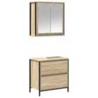 vidaXL 2 Piece Bathroom Furniture Set Sonoma Oak Engineered Wood