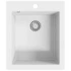 vidaXL Overmount Kitchen Sink Single Basin Granite Cream White