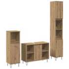 vidaXL Bathroom Furniture Set 3 pcs Artisan Oak Engineered Wood