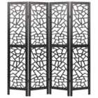 Beliani 4 Panel Room Divider PIANLARGO Black 163 cm 170 cm