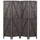 Beliani 4 Panel Room Divider RIDANNA Dark Brown 163 cm 170 cm