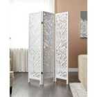 Beliani 3 Panel Room Divider MELAGO White 122 cm 170 cm
