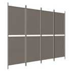 Vidaxl 4-panel Room Divider Anthracite 200X200 Cm Fabric