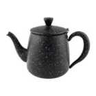 Café Olé Premium Granite Effect Teapot 10 Cups/1L/35Oz, 18/10 Stainless Steel, Black