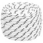 vidaXL Braided Boat Rope White 14 mmx250 m Polyester
