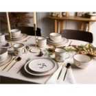 Beliani Set Of 16 Dinnerware Cinnamon Stoneware Off-white
