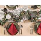 Beliani Set Of 16 Dinnerware Thyme Stoneware Dark Green