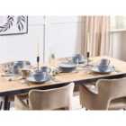 Beliani Set Of 4 Side Plates Juniper Stoneware Light Blue