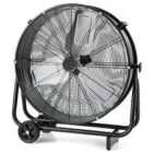 Costway 24 Inch Industrial Drum Fan with 360? Adjustable Tilt and 2 Wheels-Black