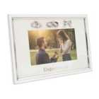 Happy Homewares Modern Engagement 4x6 Photo Frame in Nickel Plating with Double Rings